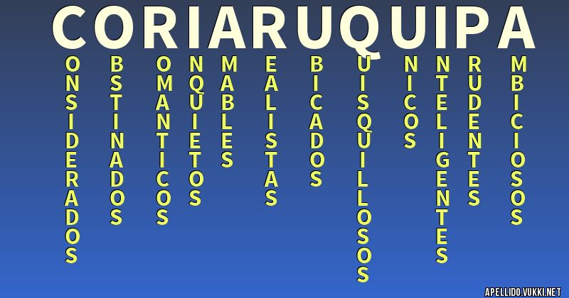 Significado del apellido cori aruquipa