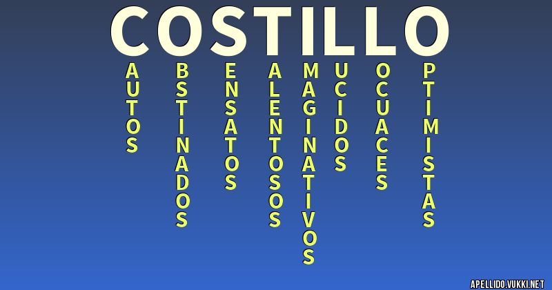 Significado del apellido costillo