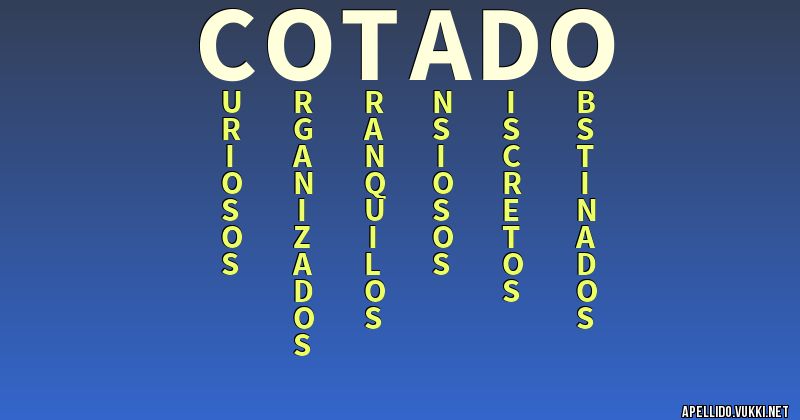 Significado del apellido cotado - Significados de los apellidos