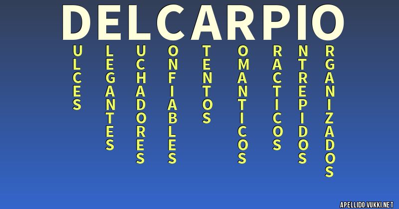 Significado del apellido del carpio
