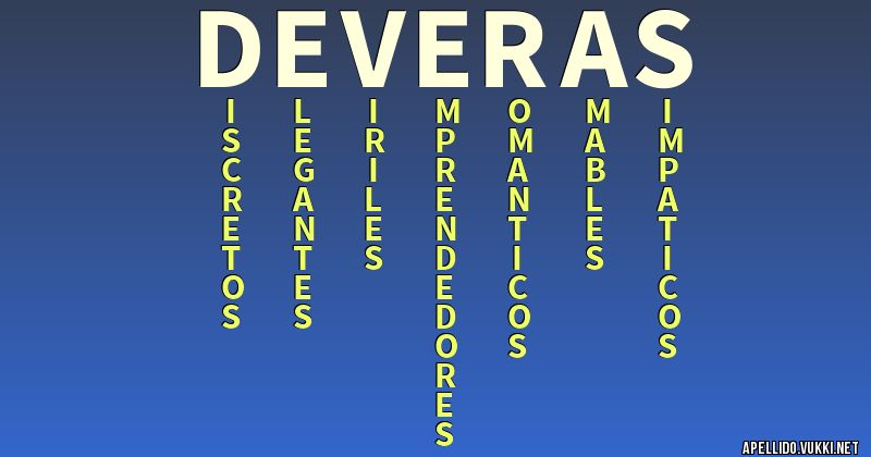 Significado del apellido deveras - Significados de los apellidos