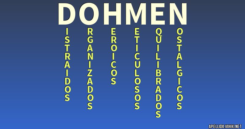 Significado del apellido dohmen