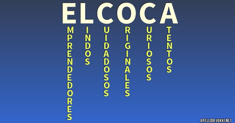 Significado del apellido el coca