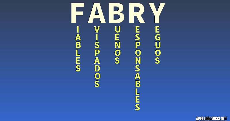 Significado del apellido fabry