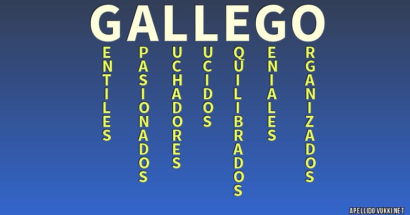 Significado del apellido gallego