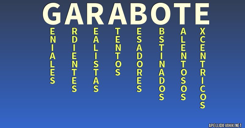 Significado del apellido garabote