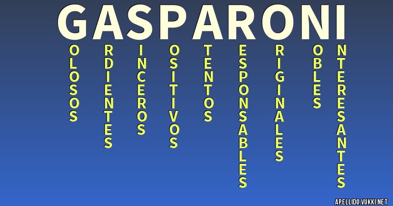 Significado del apellido gasparoni