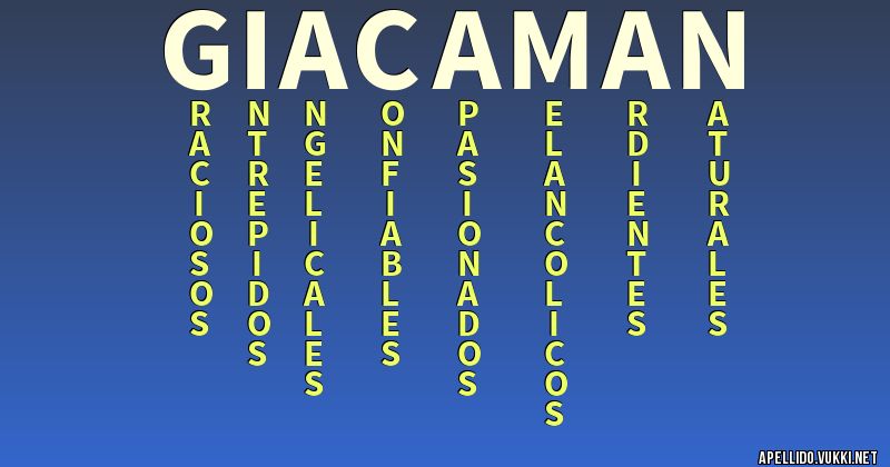 Significado del apellido giacaman