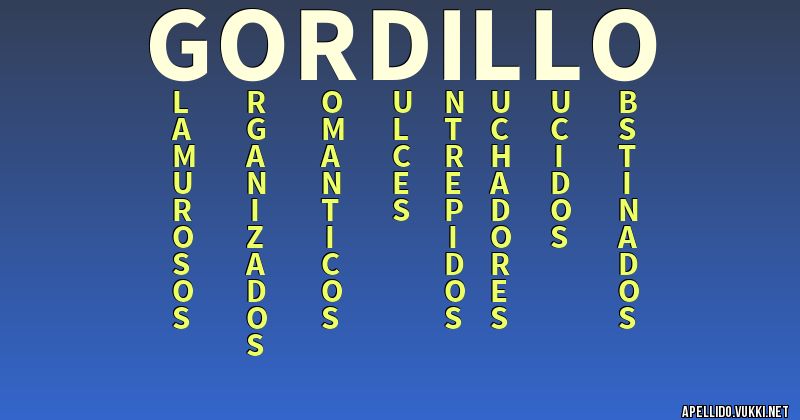 Significado del apellido gordillo