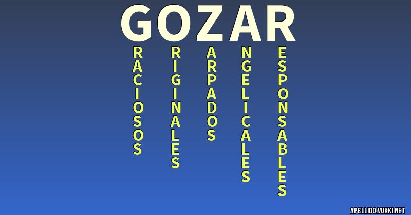 Significado del apellido gozar - Significados de los apellidos