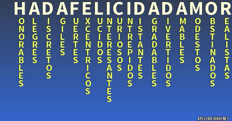 Significado del apellido hada felicidad amor