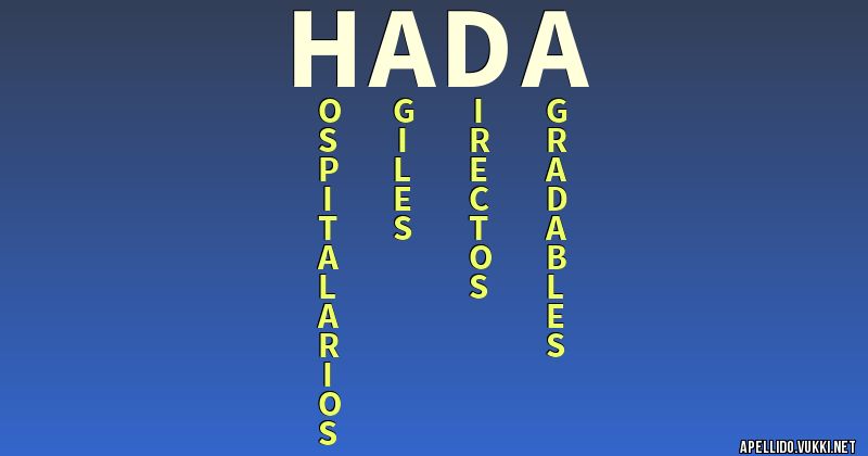 Significado del apellido hada