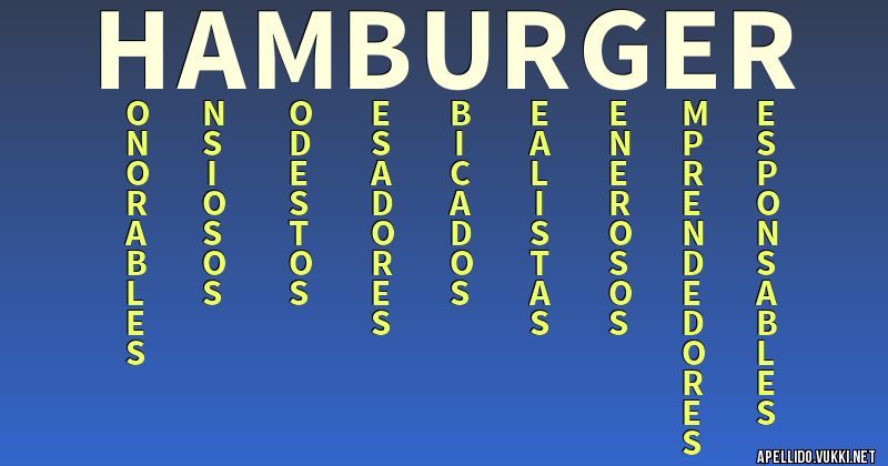 Significado del apellido hamburger