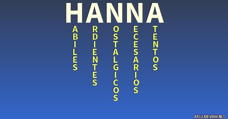 Significado del apellido hanna - Significados de los apellidos