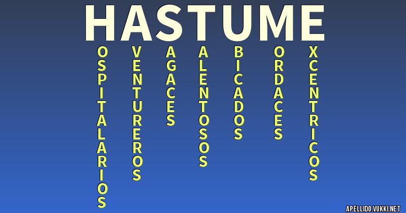 Significado del apellido hastume