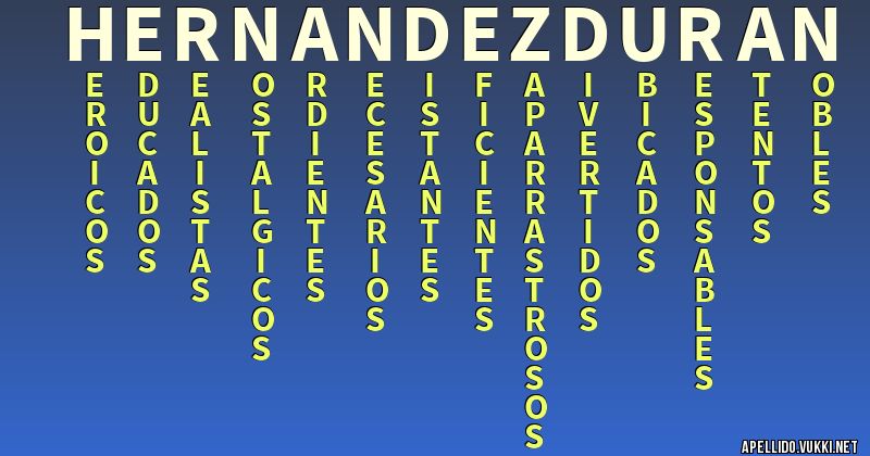 Significado del apellido hernández durán
