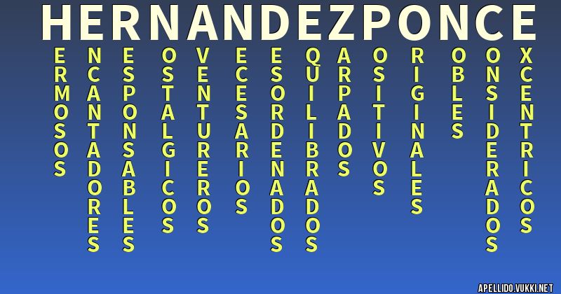 Significado del apellido hernández ponce