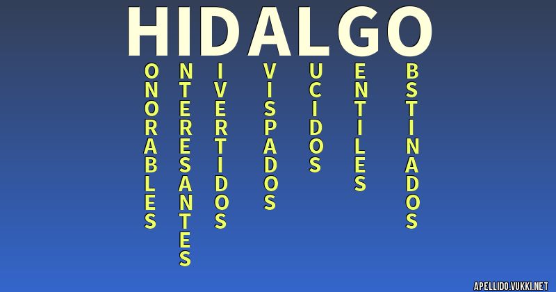 Significado del apellido hidalgo