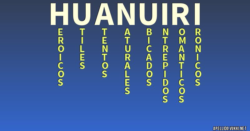Significado del apellido huanuiri