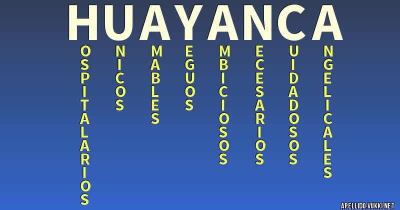Significado del apellido huayanca
