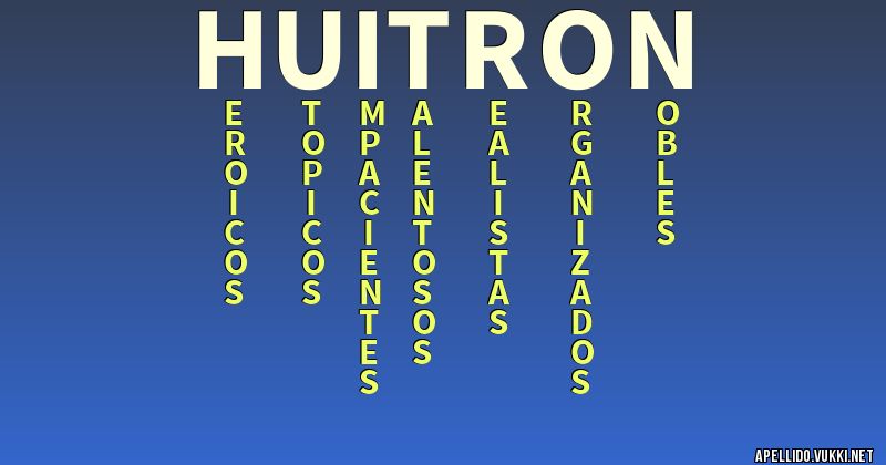 Significado del apellido huitrÓn