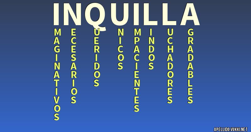 Significado del apellido inquilla