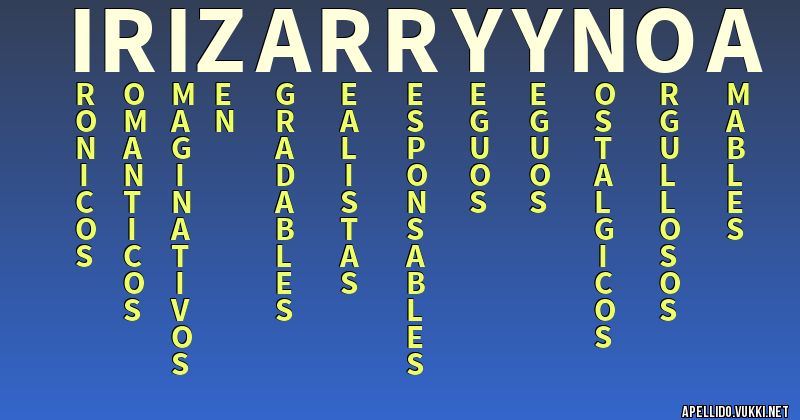 Significado del apellido irizarry ynoa