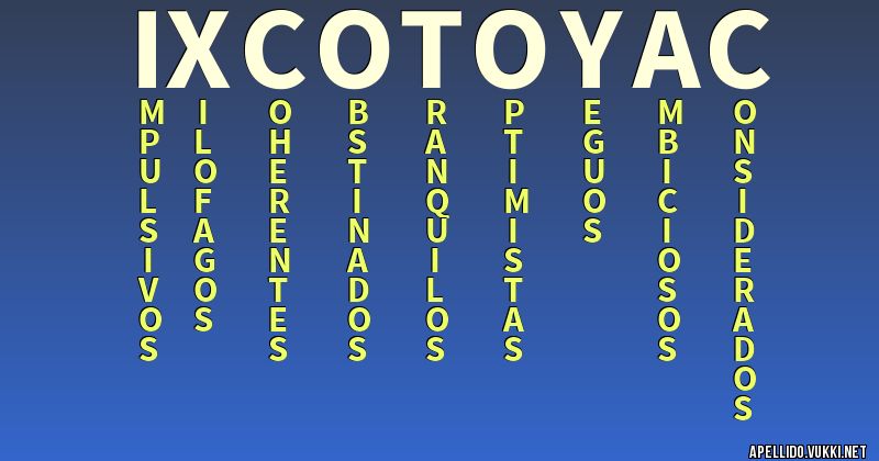Significado del apellido ixcotoyac