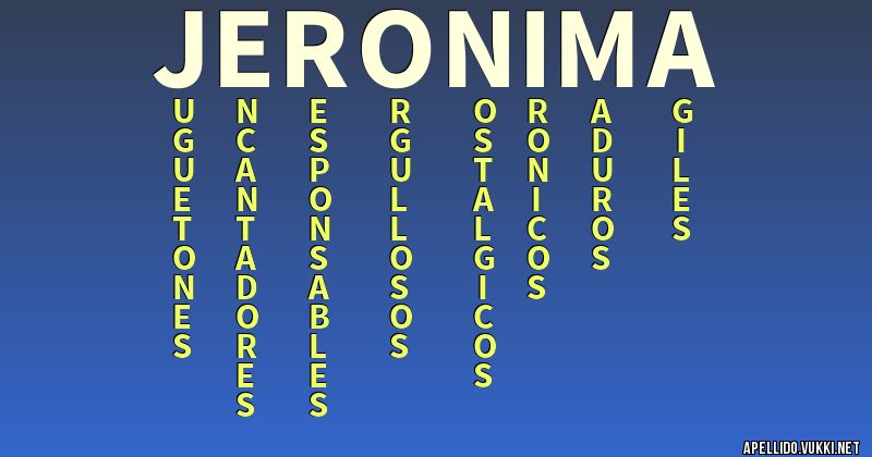 Significado del apellido jeronima
