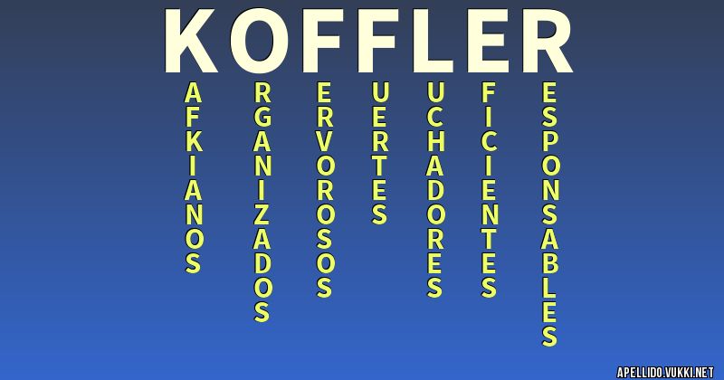 Significado del apellido koffler