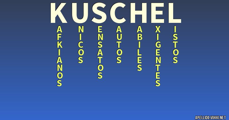 Significado del apellido kuschel