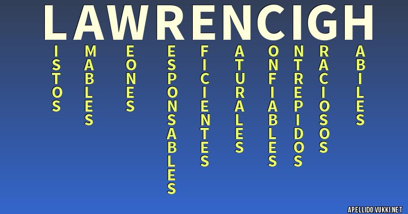 Significado del apellido lawrencigh