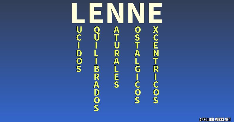 Significado del apellido le⭑nne