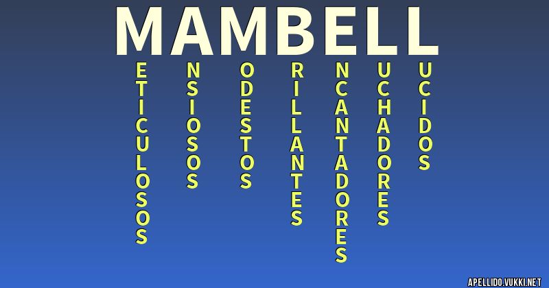 Significado del apellido mambell