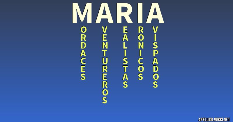 Significado del apellido maría