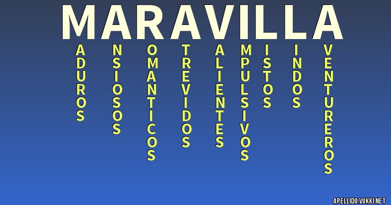 Significado del apellido maravilla