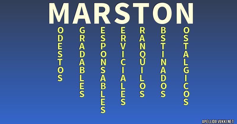 Significado del apellido marston