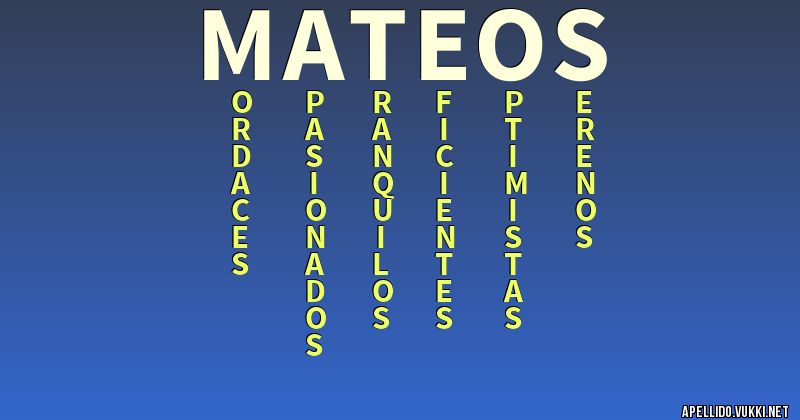 Significado del apellido mateos