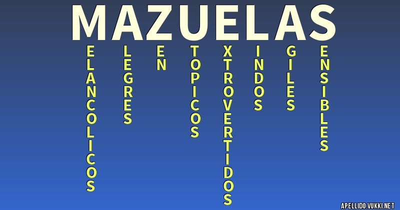 Significado del apellido mazuelas