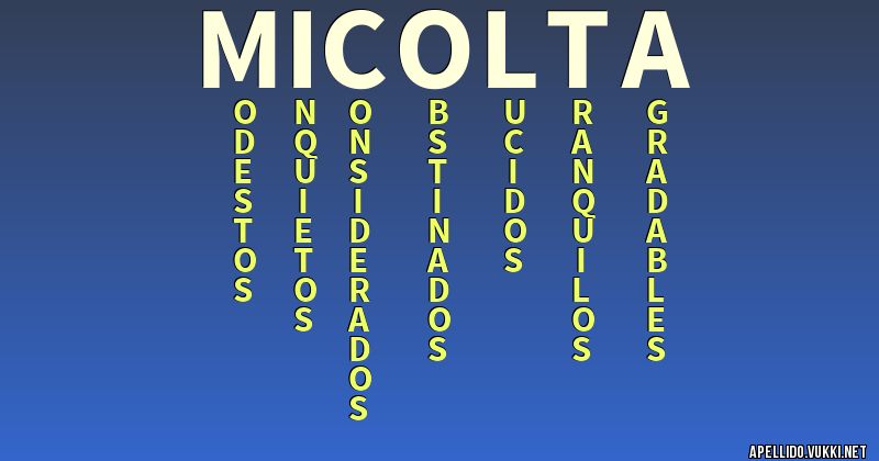Significado del apellido micolta