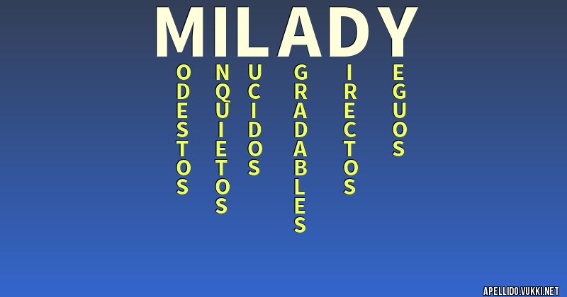 Significado del apellido milady