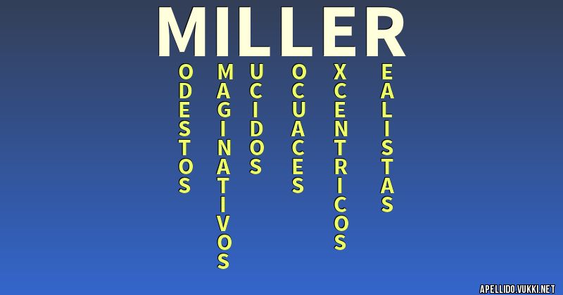 Significado del apellido miller