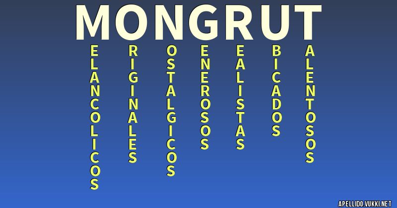 Significado del apellido mongrut