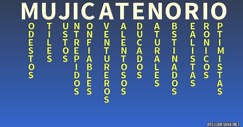 Significado del apellido mujica tenorio