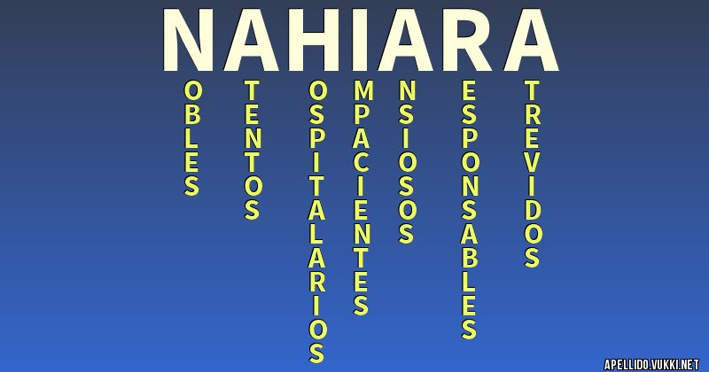 Significado del apellido nahiara