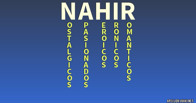 Significado del apellido nahir - Significados de los apellidos