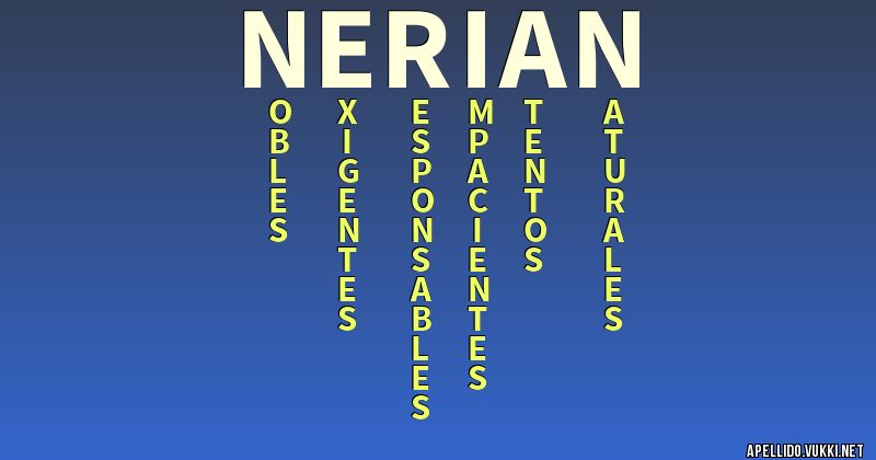 Significado del apellido nerian