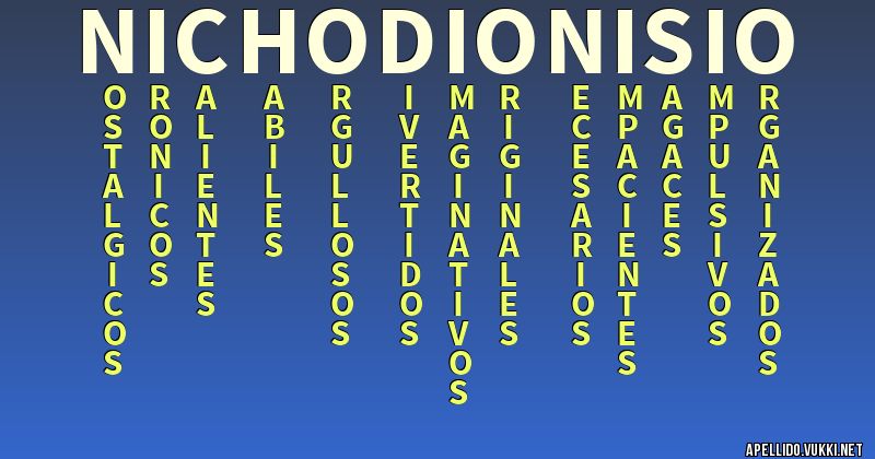 Significado del apellido nicho dionisio