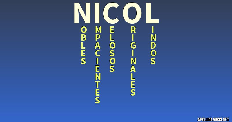 Significado del apellido nicol