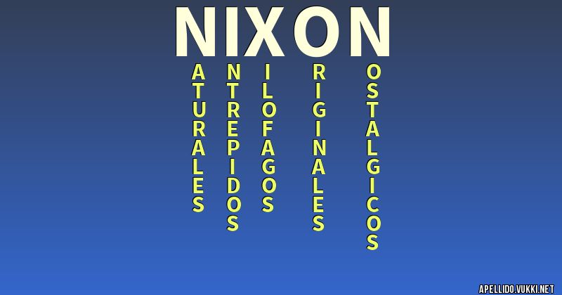 Significado del apellido nixon